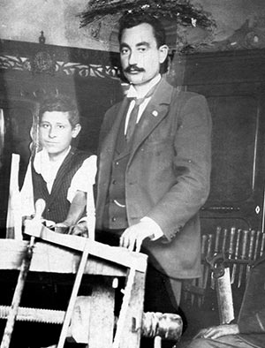 Nicolis Georgiou Marangos 1903, photographed in his workshop